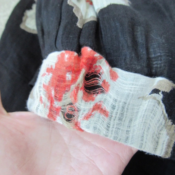 Isabel Marant Etoile Navy Double Layer Poppy Print MIni Skirt Size 40 Large Flaw - Picture 9 of 10